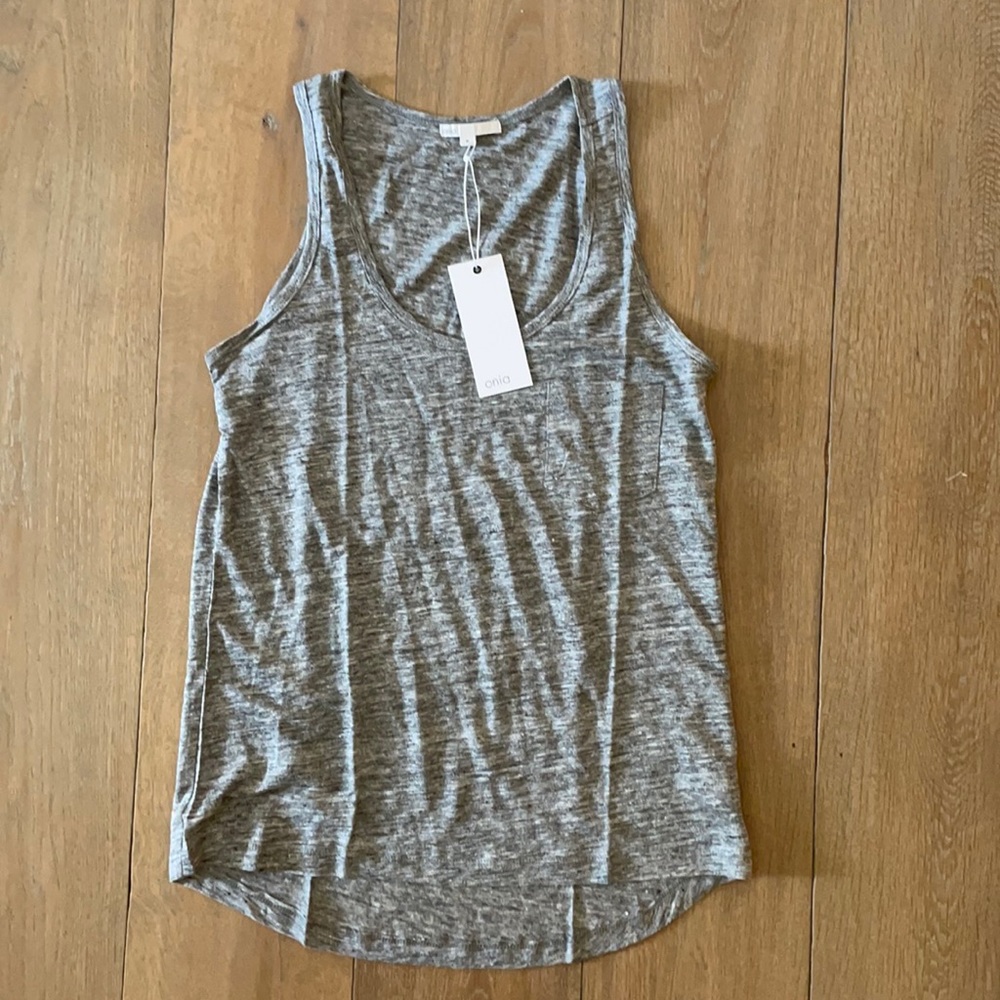 NWT Onia Irene Linen Pocket Tank- Size M